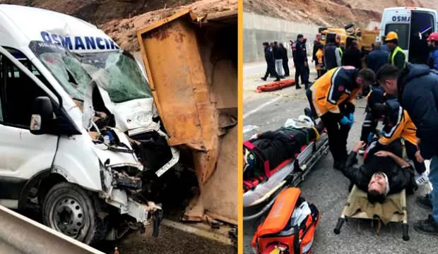 Çorum’da feci kaza! Kamyon devrilerek yolcu minibüsüne çarptı: 1 ölü, 8 yaralı