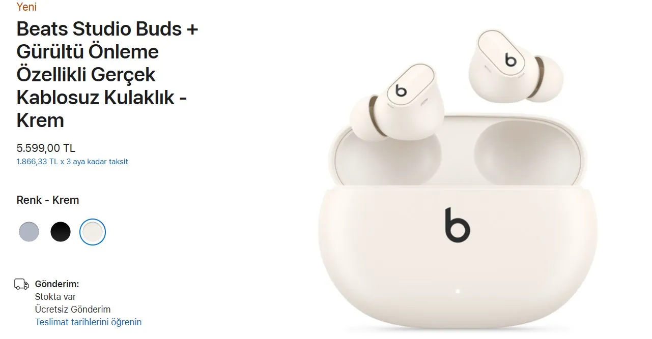 Apple Beats Studio Buds+ Türkiye'de satışta